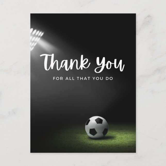 Carte Postale Boule de football avec merci tout ce que vous fait (Devant)