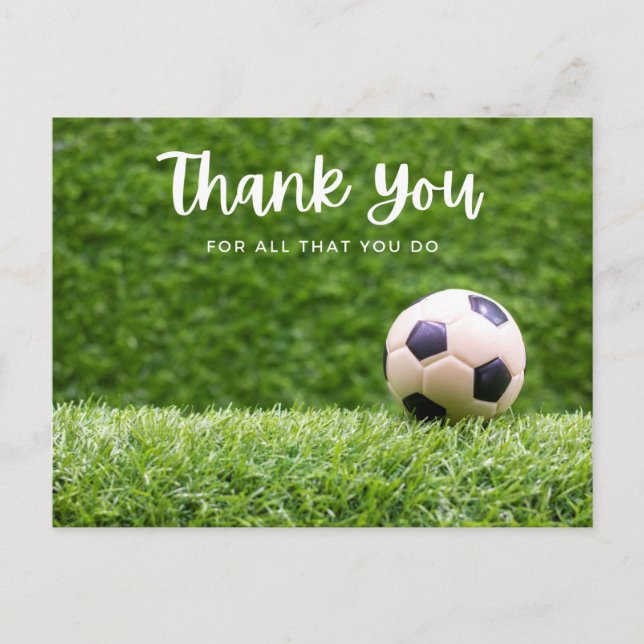 Carte Postale Boule de football avec merci tout ce que vous fait (Devant)