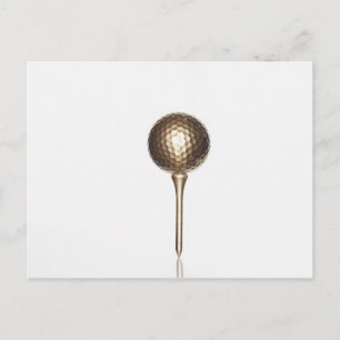 Carte Postale Boule de golf Gold et tee