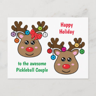 Carte Postale Boule de Noël avec Reindeds, texte personnalisé