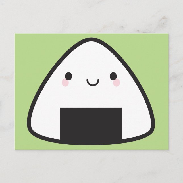 Carte Postale Boule de riz Kawaii Onigiri (Devant)