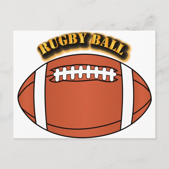 Carte Postale Boule de rugby avec texte (Devant)