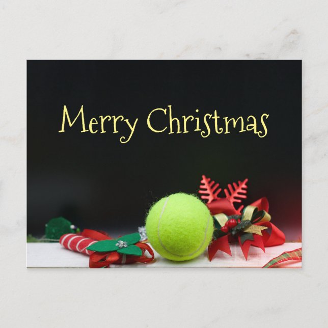 Carte Postale Boule de tennis Noël et ornement flocon de neige (Devant)