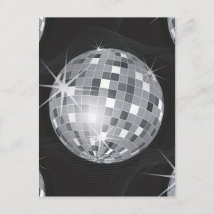 Carte Postale boule disco argent