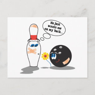 Carte Postale boule et quille de bowling ne veulent que je sois