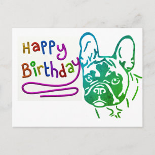 Carte Postale Bouledogue français Anniversaire Bouledogue frança