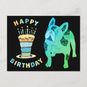 Carte Postale Bouledogue français Anniversaire Bouledogue frança