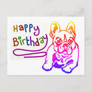 Carte Postale Bouledogue français Anniversaire Bouledogue frança
