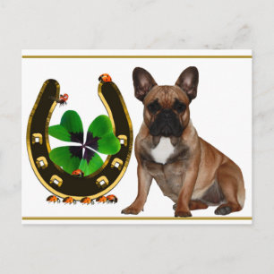 Carte Postale Bouledogue français fer à cheval French Bulldog