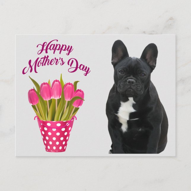 Carte postale Bouledogue français Fête des Mères (Devant)