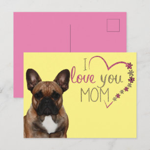 Carte Postale Bouledogue français Fête des mères French Bulldog