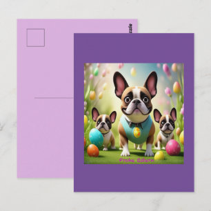 Carte Postale Bouledogue français Pâques French Bulldog