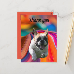 Carte Postale Bouledogue français remercie French Bulldog 