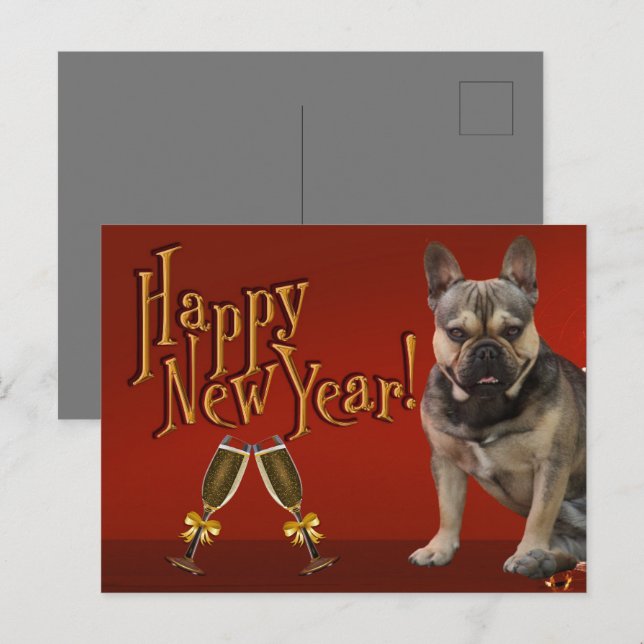 Carte Postale Bouledogue français Sekt French Bulldog (Devant / Derrière)