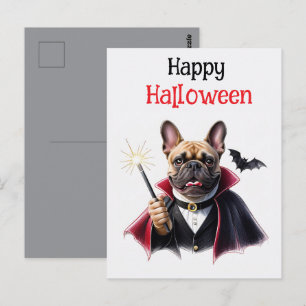 Carte Postale Bouledogues français Joyeux Halloween