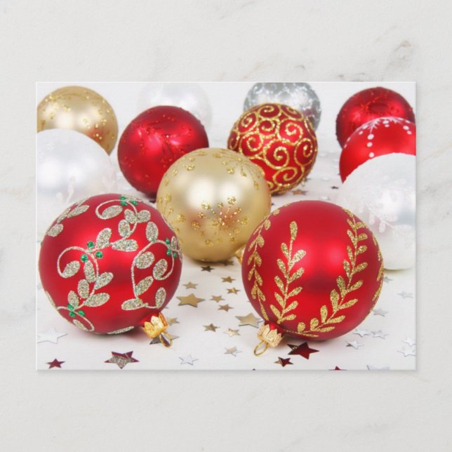 Carte Postale Boules de Noël (Devant)