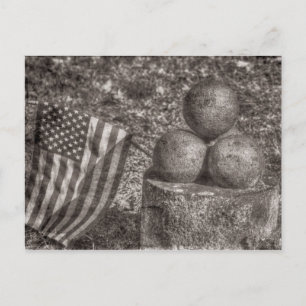 Carte Postale Boulets de canon de la guerre de Sécession américa