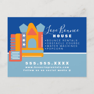 Carte Postale Bounce House Logo Fête Carnaval Location affaires