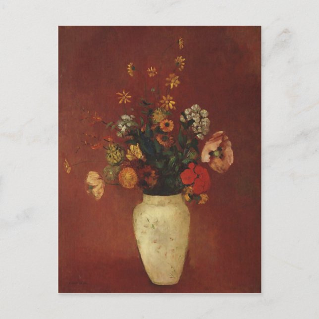 Carte Postale Bouquet dans un vase chinois, Odilon Redon Fine Ar (Devant)