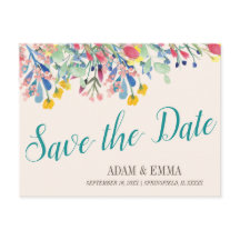 Bouquet d'aquarelle Enregistrer la date Mariage