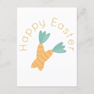 Carte Postale Bouquet de carottes de Pâques joyeuses 