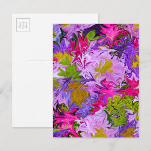 Carte Postale Bouquet de Couleurs Design d'Art Abstrait Floral