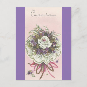 Carte Postale Bouquet de félicitations vintages