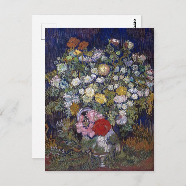 Carte Postale Bouquet de fleurs dans un vase | Van Gogh | (Devant / Derrière)