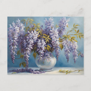 Carte Postale Bouquet de fleurs de glycine 