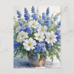 Carte Postale Bouquet de fleurs Elégante aquarelle