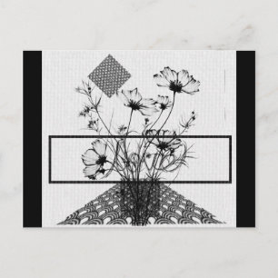 Carte Postale Bouquet De Fleurs Noir Abstrait