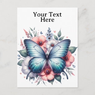 Carte Postale Bouquet de fleurs papillon vibrant Art-96283