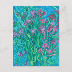 Carte Postale Bouquet de fleurs sauvages d'été Peinture florale