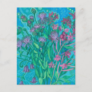 Carte Postale Bouquet de fleurs sauvages d'été Peinture florale