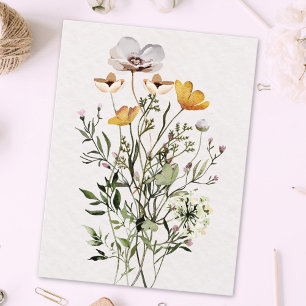 Carte Postale Bouquet de fleurs sauvages séchées