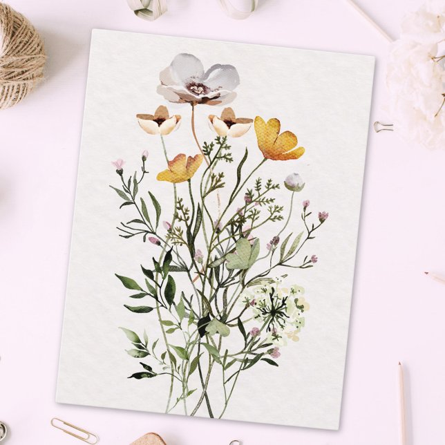 Carte Postale Bouquet de fleurs sauvages séchées (Close up)