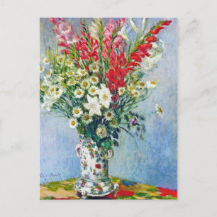 Carte Postale Bouquet de Gadiolas Lilies et Dasies Claude Monet