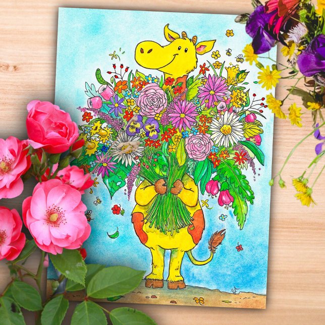 Carte postale bouquet de girafe  (Créateur téléchargé)