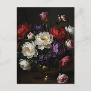 Carte Postale Bouquet de pivoines Baroque Nature morte