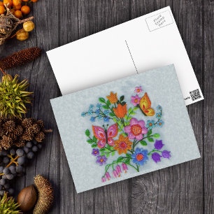 Carte Postale Bouquet de printemps Papillons