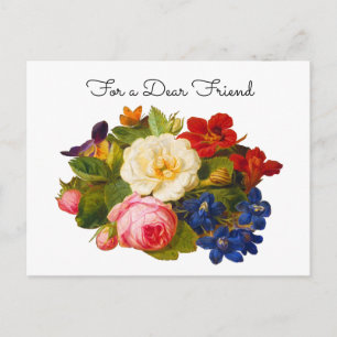 Carte Postale Bouquet de roses victorien Fleurs pour un ami cher