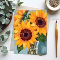 Bouquet de tournesols | Fleurs jaunes à l'aquarell