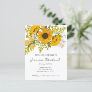 Carte Postale Bouquet de tournesols modernes jaunes pour une dou