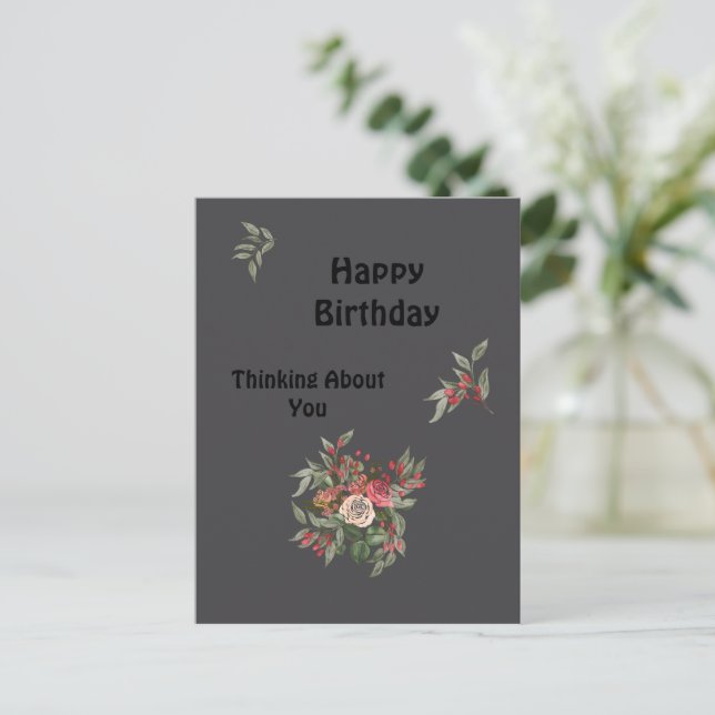 Carte Postale Bouquet des mots clés rose Favoriser (Debout devant)