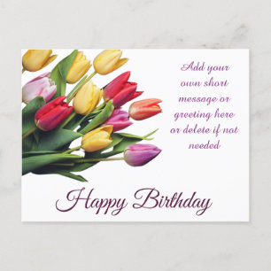 Carte Postale Bouquet Élégant de Tulipes Personnalisable pour An
