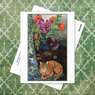 Carte Postale Bouquet Fleurs Chat Suzanne Valadon