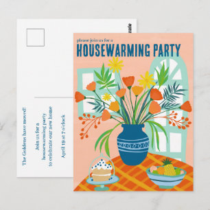 Carte Postale Bouquet Floral RÉCHAUFFANT Nouveau Accueil Adresse