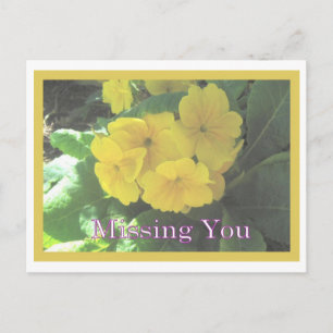 Carte Postale Bouquet jaune Vous manquant