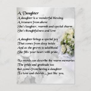 Carte Postale Bouquet mariage Poème fille