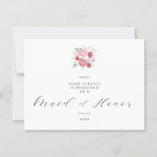 Carte Postale Bouquet rose Serez-vous ma servante d'honneur ?